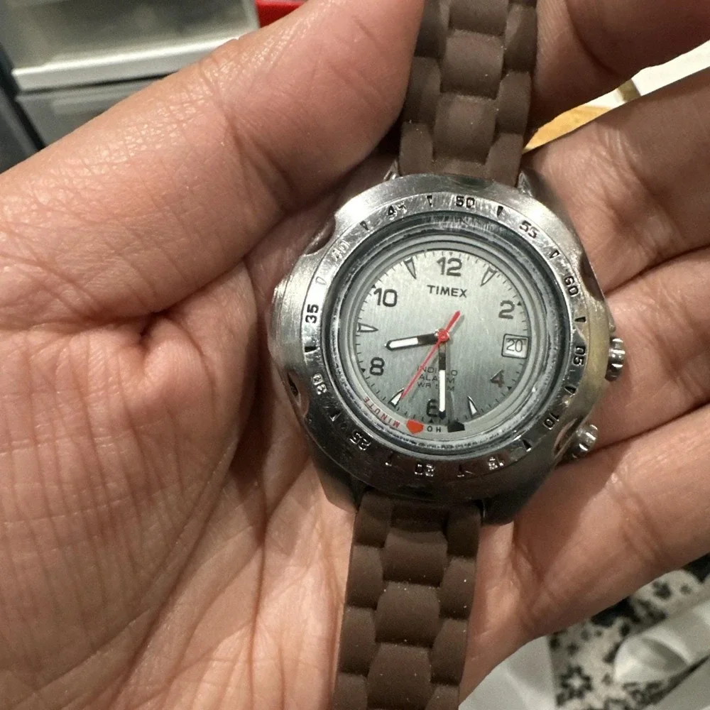Works Rare Timex Indiglo Quartz Men's Watch Indiglo & Alarm Not working 44mm 7.5